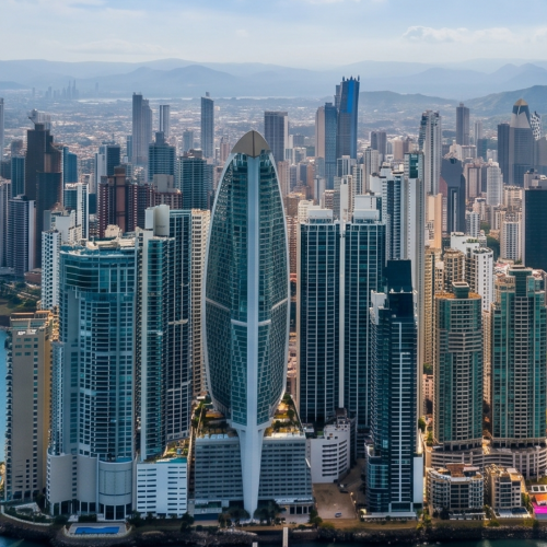 Panama real estate skyline in Punta Pacifica, Panama City